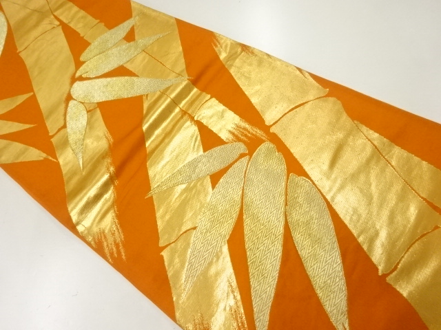 JAPANESE KIMONO / ANTIQUE FUKURO OBI / SILK / WOVEN BAMBOO GRASS